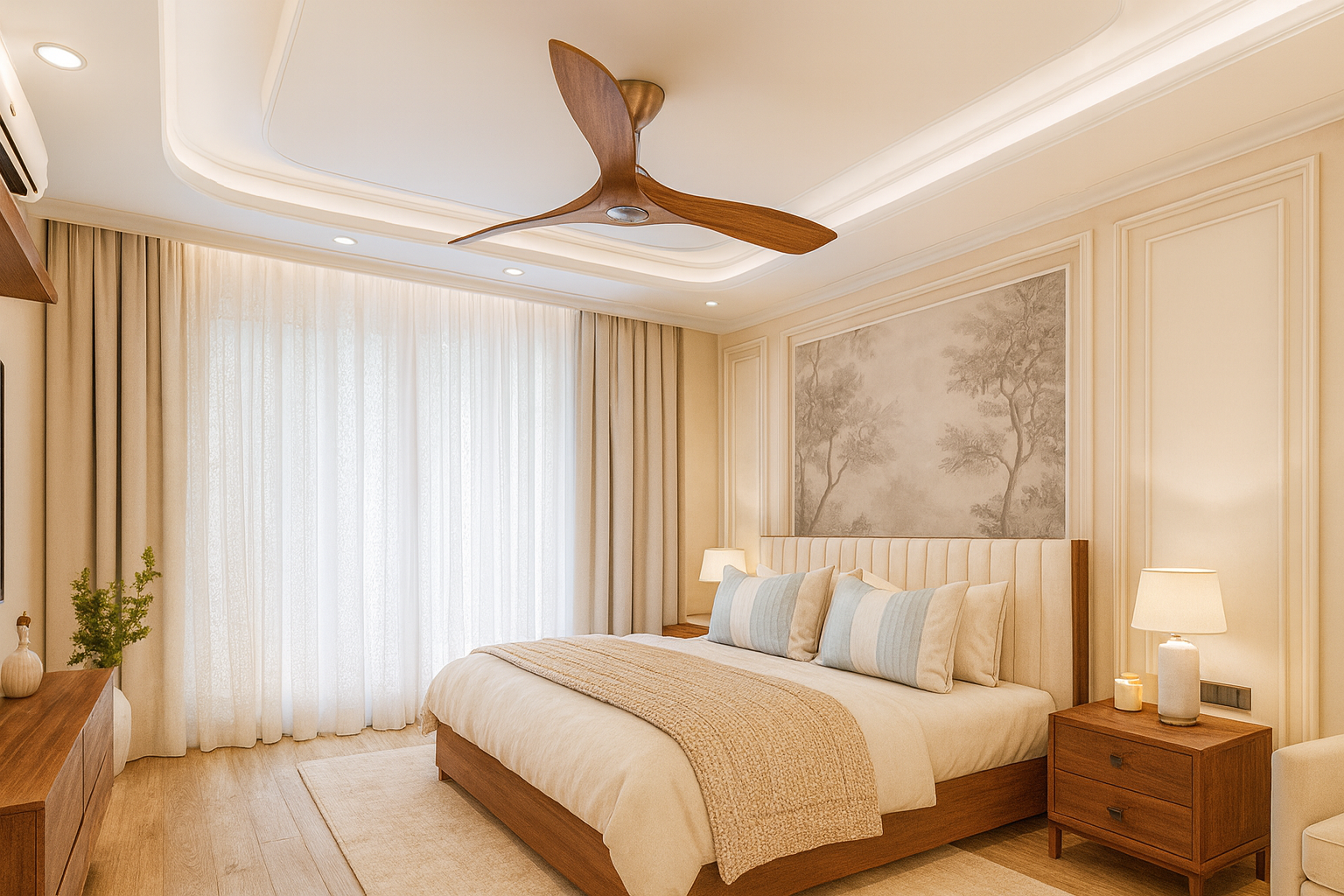 Bespoke bedroom by Jyoti Dabral Interiors